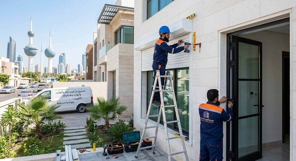 فني المنيوم الكويت 24 ساعة: تصليح أبواب وشبابيك وتركيب شتر